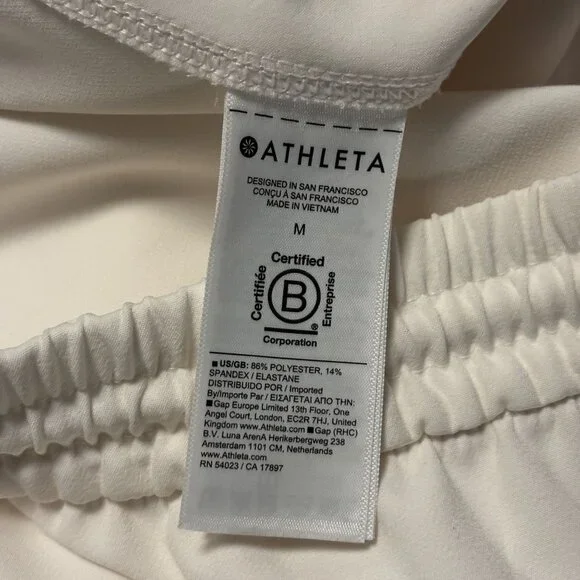 Athleta Promenade Cargo Pant size Medium Magnolia White, Elastic Waist & Pockets - Picture 12 of 14